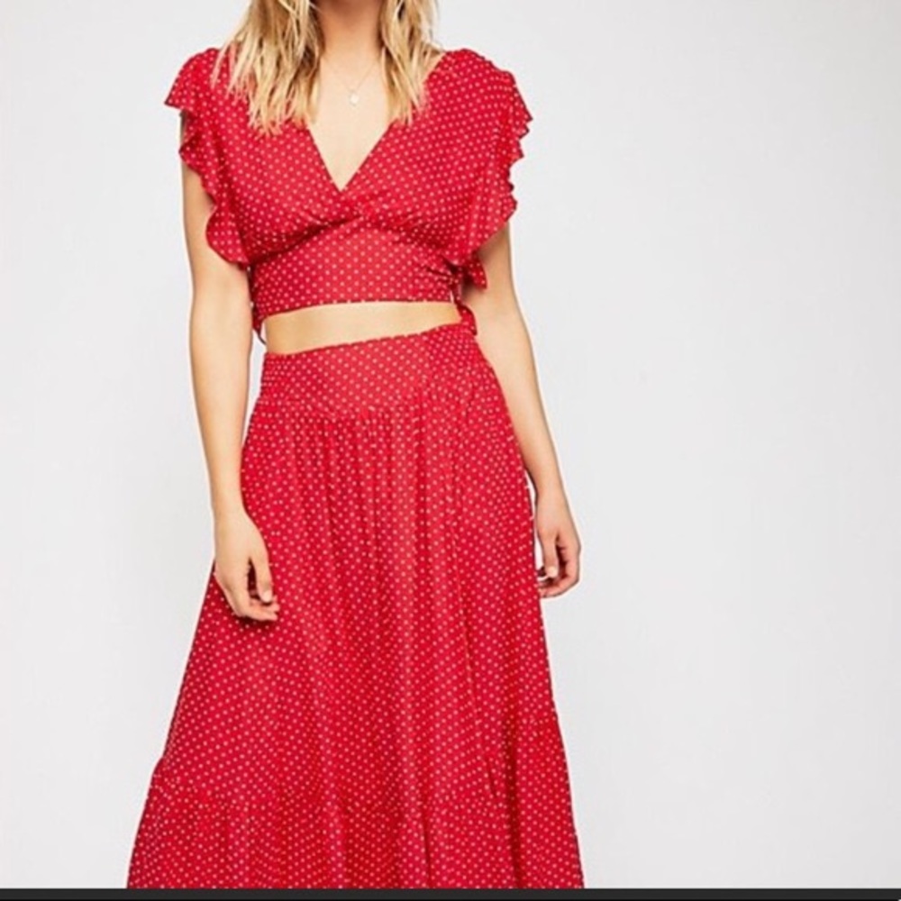 Free People Red Dot 2 Piece Set